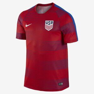 Nike USMNT USA Jersey Authentic Training Shirt, 2016 2017, Red / Blue, Sz XL